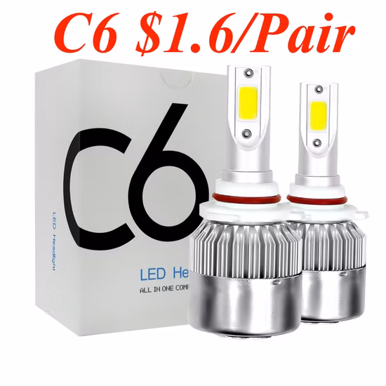 Wholesale C6 LED Car Headlights H7 H11 9005 72W 8000lm Car LED Bulbs Lampada Ultra LED 12V Fog Lights C6 H4